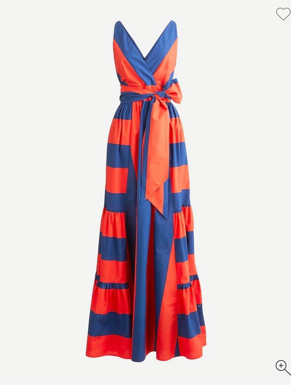 J. Crew Blue and Red Striped Maxi Dress